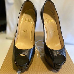 Christian Louboutin Black Leather Palais Royal Pumps Size 38.5 Christian  Louboutin